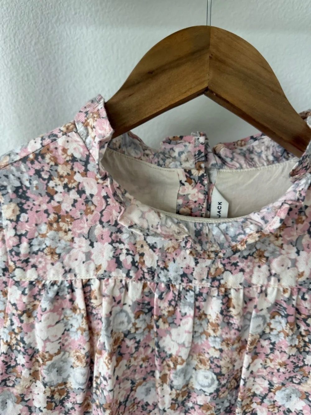 Janie and Jack Pink Floral Ruffle-Neck Dress 10Y